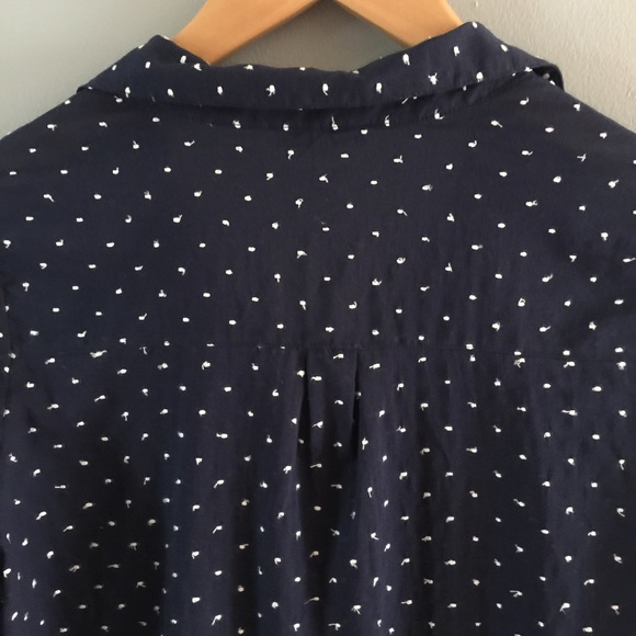 🌱J O I E || Textured Polka Dot Popover Blouse - Picture 7 of 8